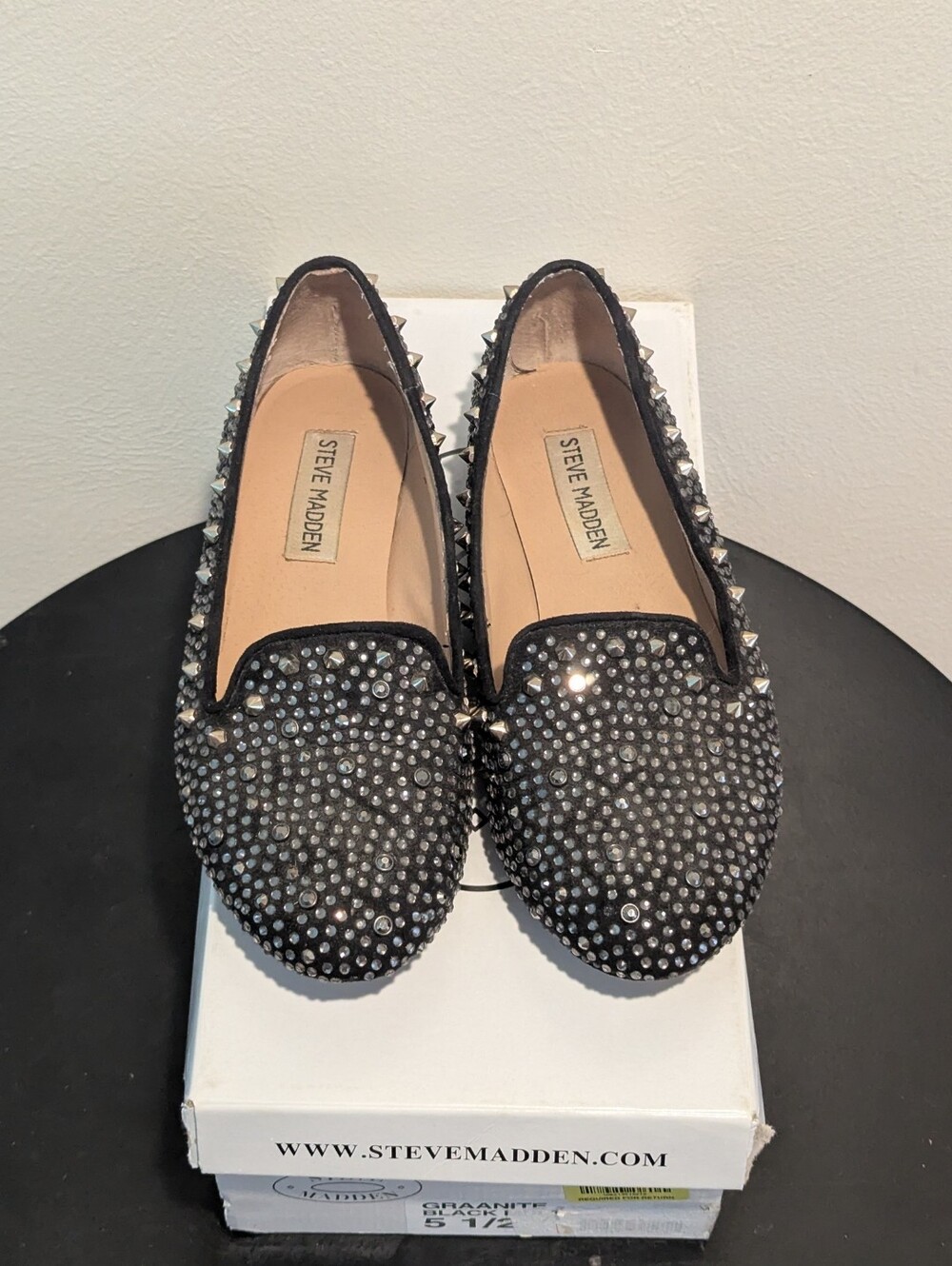 Steve Madden Women's Studded Rhinestone Loafers